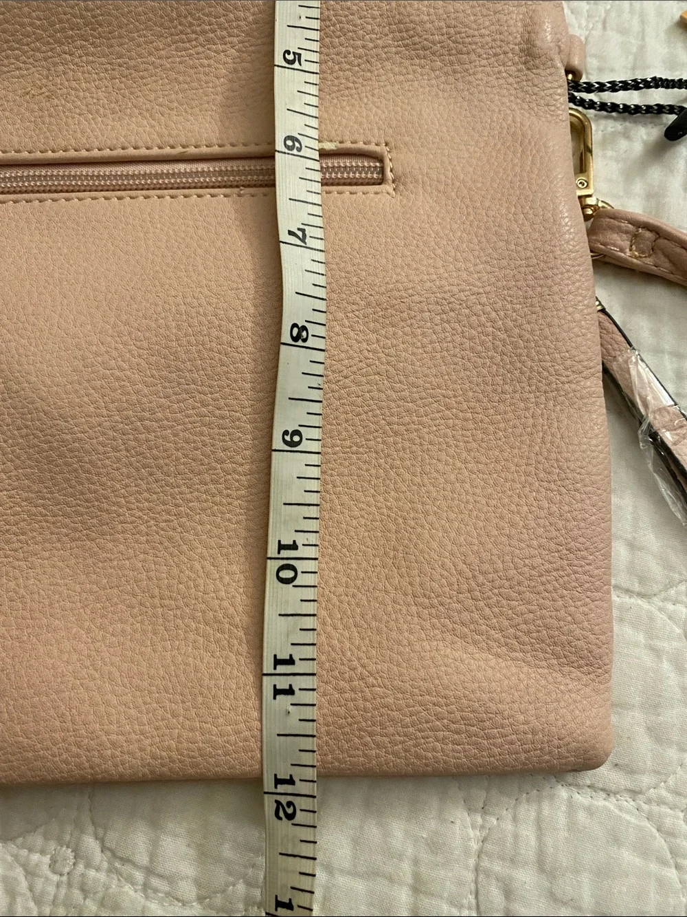Diophy Blush Fold-Over Wristlet Clutch or crossbody with Zip Accents